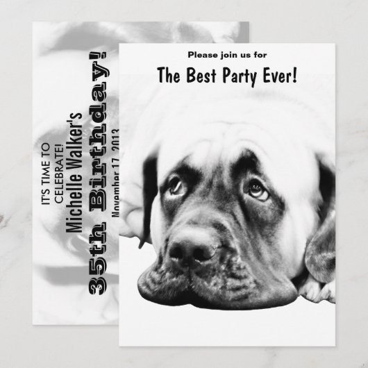 Cute Mastiff hond Kaart (Voorkant / Achterkant)