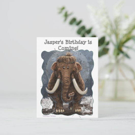 Cute Mastodon Aankondigingskaart (Staand voorkant)