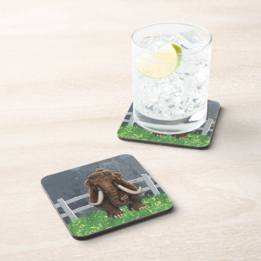 Cute Mastodon Bier Onderzetter (Rechterzijde)