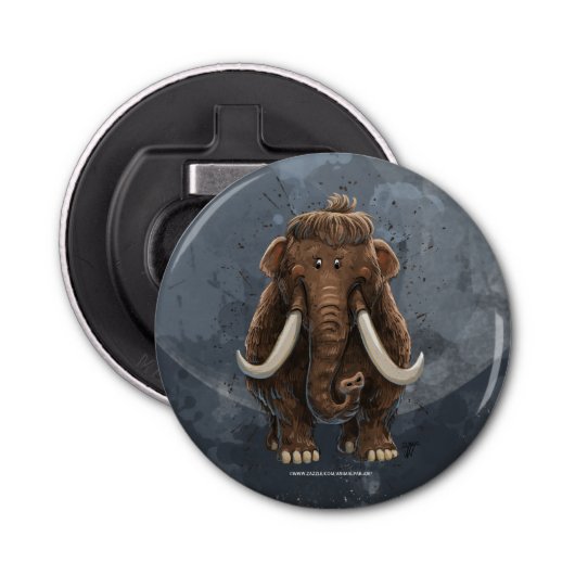 Cute Mastodon Button Flesopener (Voorkant)