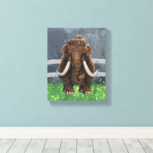 Cute Mastodon Canvas Afdruk (Insitu (Houten vloer))