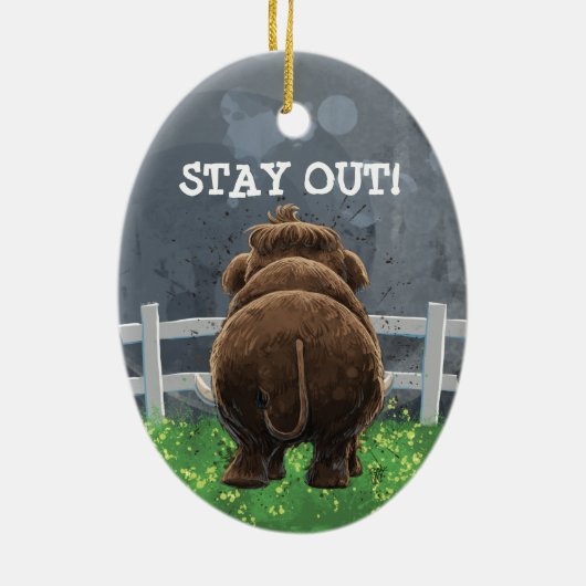 Cute Mastodon Keramisch Ornament (Achterkant)