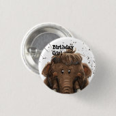 Cute Mastodon Ronde Button 3,2 Cm (Voorkant /achterkant)