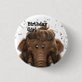 Cute Mastodon Ronde Button 3,2 Cm (Voorkant)