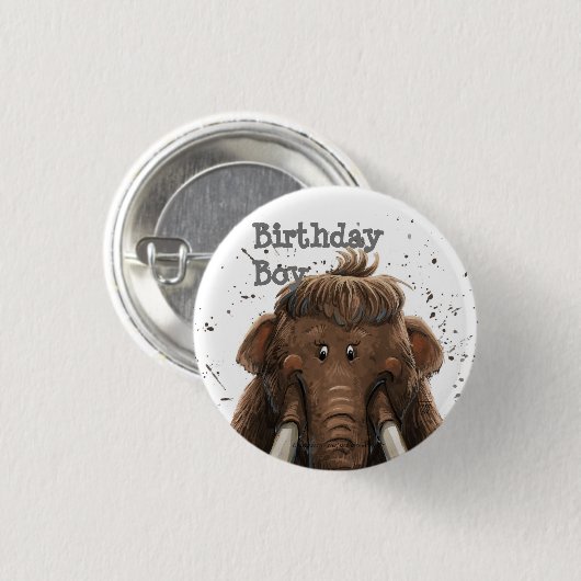 Cute Mastodon Ronde Button 3,2 Cm (Voorkant /achterkant)