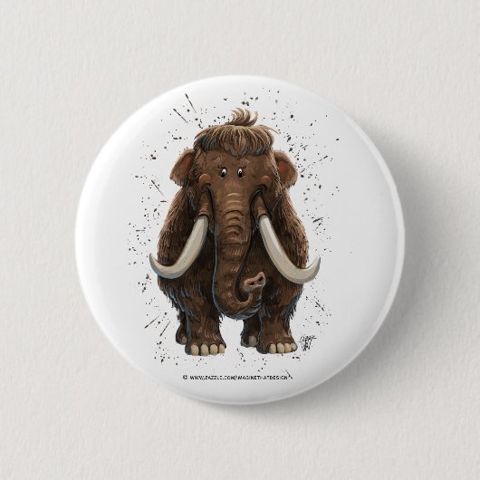 Cute Mastodon Ronde Button 5,7 Cm (Voorkant)