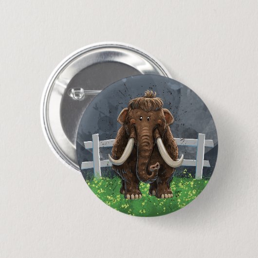 Cute Mastodon Ronde Button 5,7 Cm (Voorkant /achterkant)