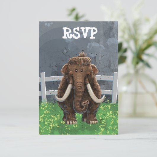 Cute Mastodon RSVP Kaartje (Staand voorkant)
