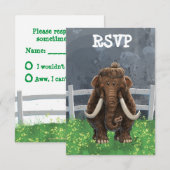 Cute Mastodon RSVP Kaartje (Voorkant / Achterkant)