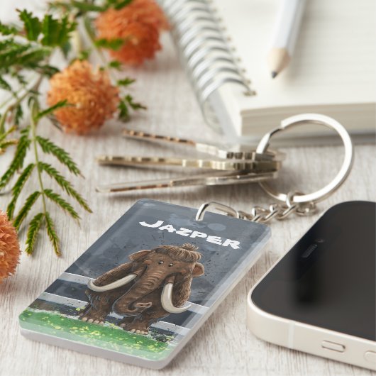 Cute Mastodon Sleutelhanger (Voorkant Rechts)