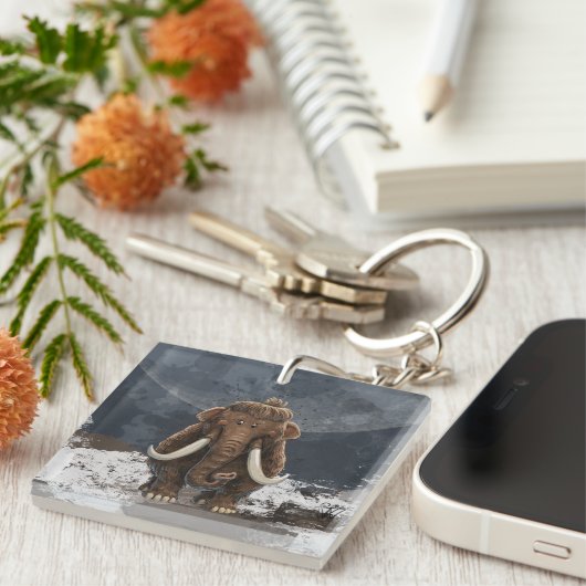 Cute Mastodon Sleutelhanger (Voorkant Rechts)
