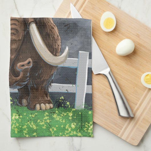 Cute Mastodon Theedoek (Quarter Fold)