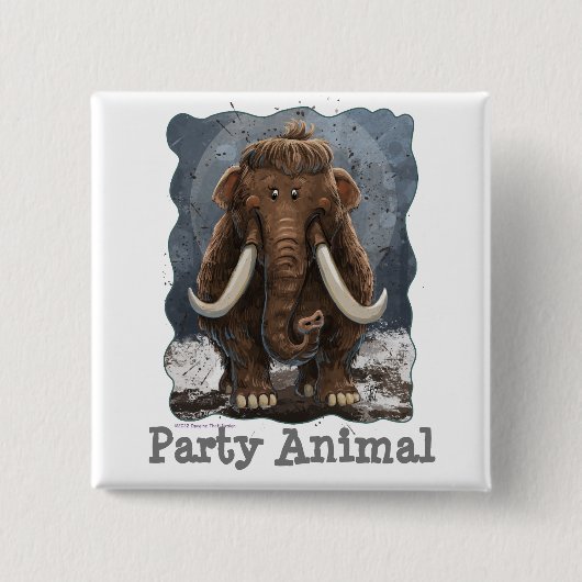 Cute Mastodon Vierkante Button 5,1 Cm (Voorkant)