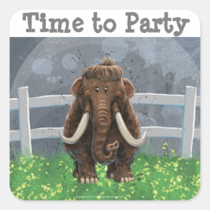 Cute Mastodon Vierkante Sticker