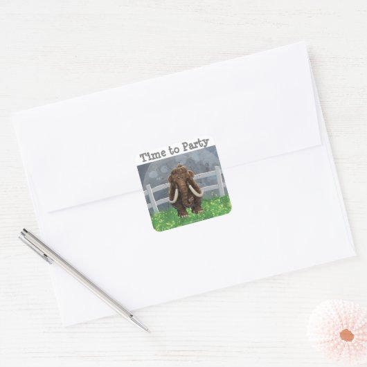 Cute Mastodon Vierkante Sticker (Envelop)