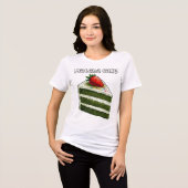 Cute Matcha Cake Slice Strawberry Dessert T-Shirt (Voorkant volledig)