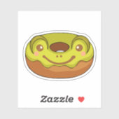 Cute Matcha Frog Donut Sticker (Vel)