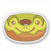 Cute Matcha Frog Donut Sticker (Voorkant)