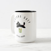 Cute Matcha Kat Zwarte Kat Twee-Tons Mok | Kawaii  (Voorkant links)