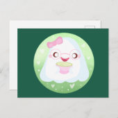 Cute Matcha Latte Ghost Briefkaart (Voorkant / Achterkant)