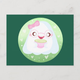 Cute Matcha Latte Ghost Briefkaart