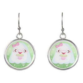 Cute Matcha Latte Ghost Oorringen