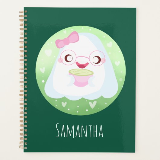 Cute Matcha Latte Ghost Planner (Voorkant)