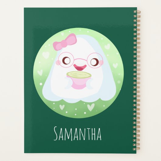 Cute Matcha Latte Ghost Planner (Achterkant)