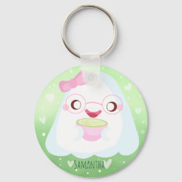 Cute Matcha Latte Ghost Sleutelhanger