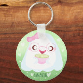 Cute Matcha Latte Ghost Sleutelhanger (Voorkant)