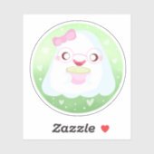 Cute Matcha Latte Ghost Sticker (Vel)