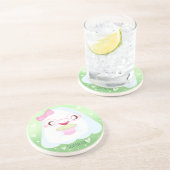 Cute Matcha Latte Ghost Zandsteen Onderzetter (Zijkant)