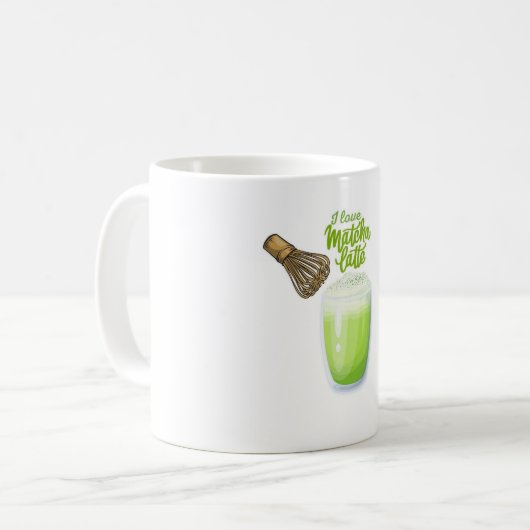Cute matcha latte mug koffiemok (Voorkant links)