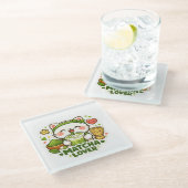 Cute Matcha Lover Cat Glazen Onderzetter (Schuin)