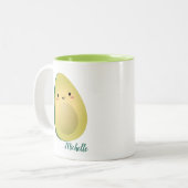 Cute Matching Couple Avocados Funny zorgt ervoor d Tweekleurige Koffiemok (Voorkant links)