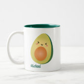 Cute Matching Couple Avocados Funny zorgt ervoor d Tweekleurige Koffiemok (Links)