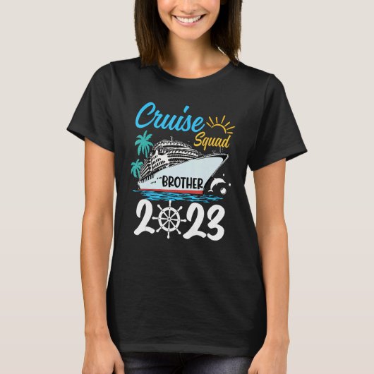 Cute Matching Family Cruise Squad 2023 Brother Cru T-shirt (Voorkant)
