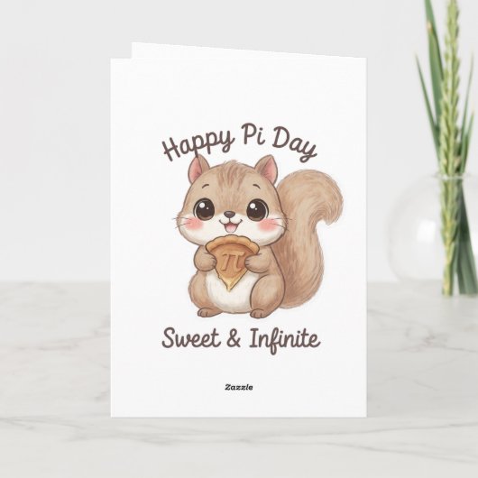 Cute Math Nerd Bear with Pie Kaart (Achterkant)