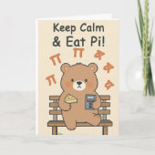 Cute Math Nerd Bear with Pie Kaart (Voorkant)