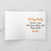 Cute Math Nerd Bear with Pie Kaart (Binnen)