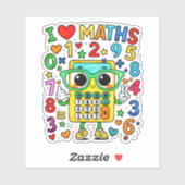 Cute Math Owl Sticker for Kids School Fun (Vel)