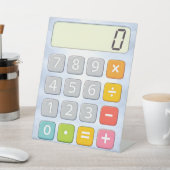 Cute Maths Calculator Desk Art for Kids Reclamebord Met Voetstuk (Insitu)