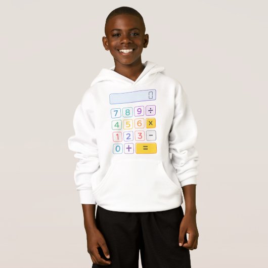 Cute Maths Calculator Hoodie for Kids School (Voorkant volledig)