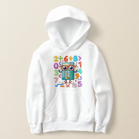 Cute Maths Calculator Hoodie for Kids School (Laagn)