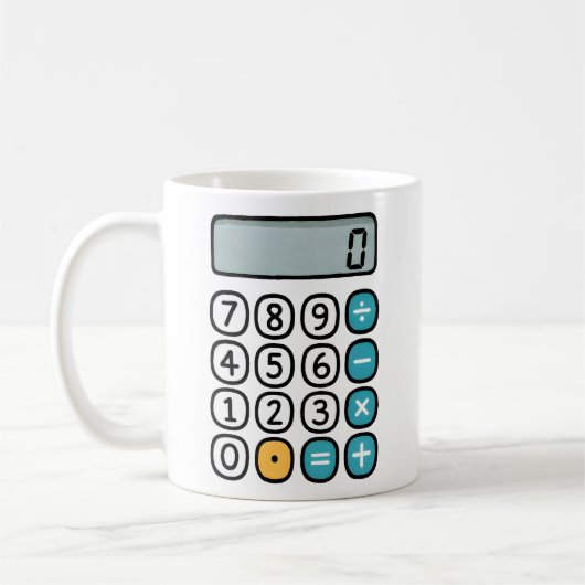 Cute Maths Calculator Mug for Kids and Teachers Koffiemok (Links)