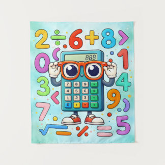 Cute Maths Calculator Numbers Poster for Kids Wandkleed