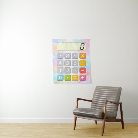 Cute Maths Calculator Poster for Kids Wandkleed (In situ)