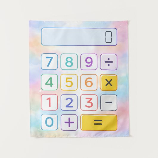 Cute Maths Calculator Poster for Kids Wandkleed (Voorkant)