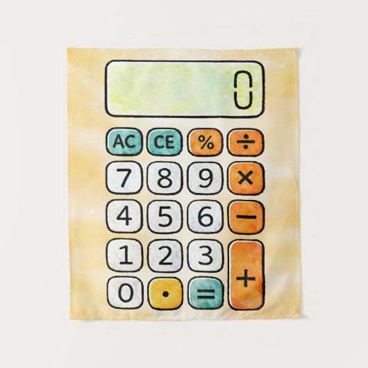 Cute Maths Calculator Poster for Kids Wandkleed (Voorkant)