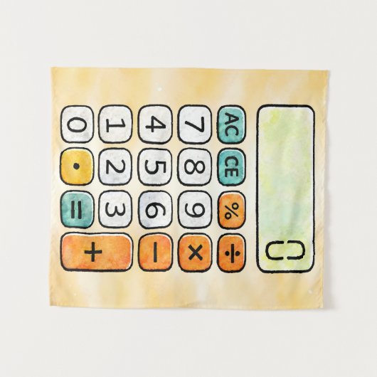 Cute Maths Calculator Poster for Kids Wandkleed (Voorkant (horizontaal))